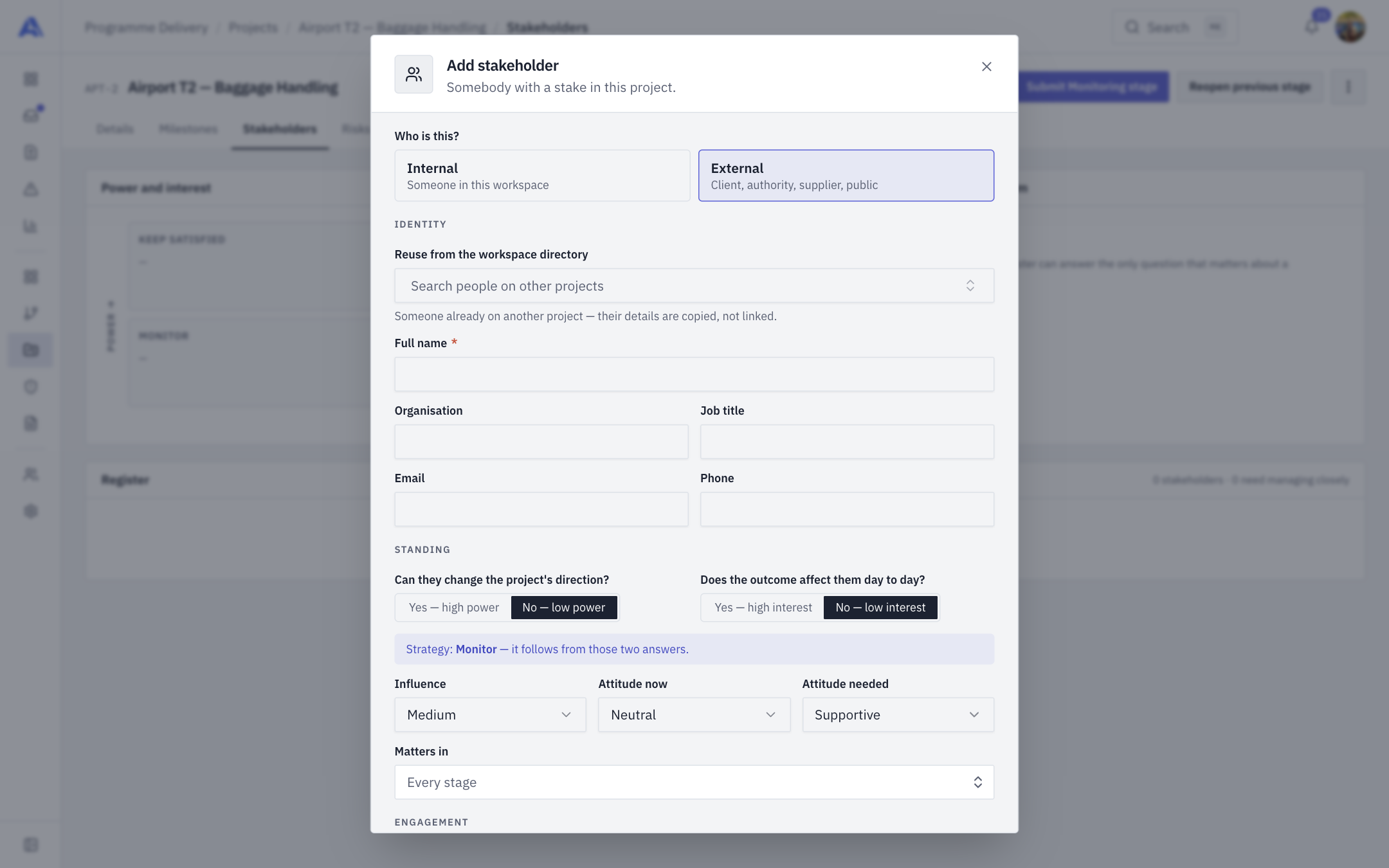 Add stakeholder