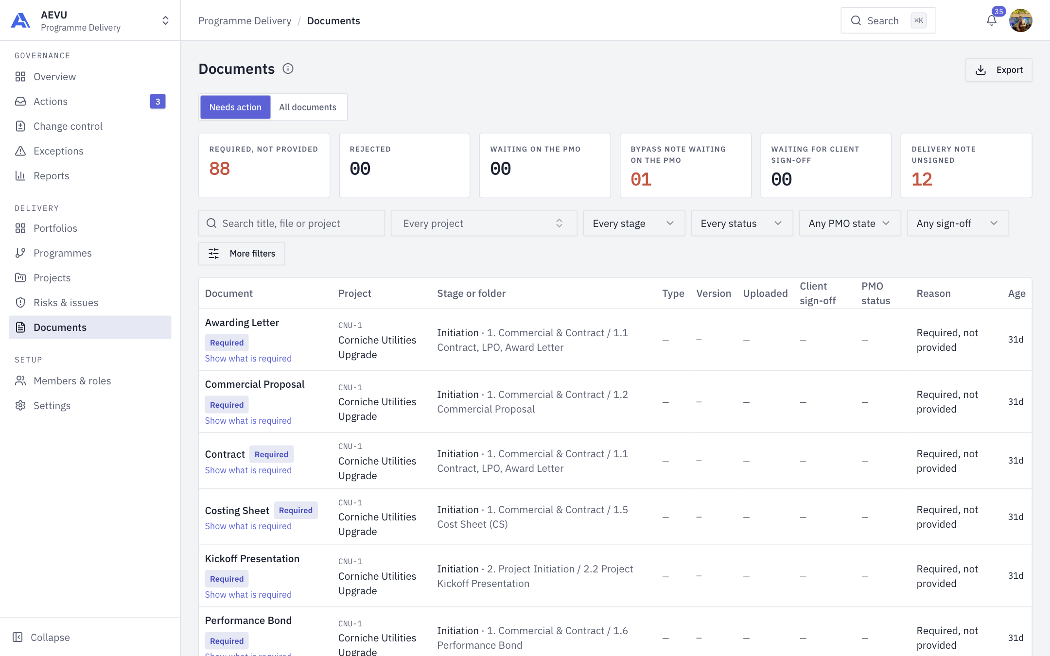 Documents lookup