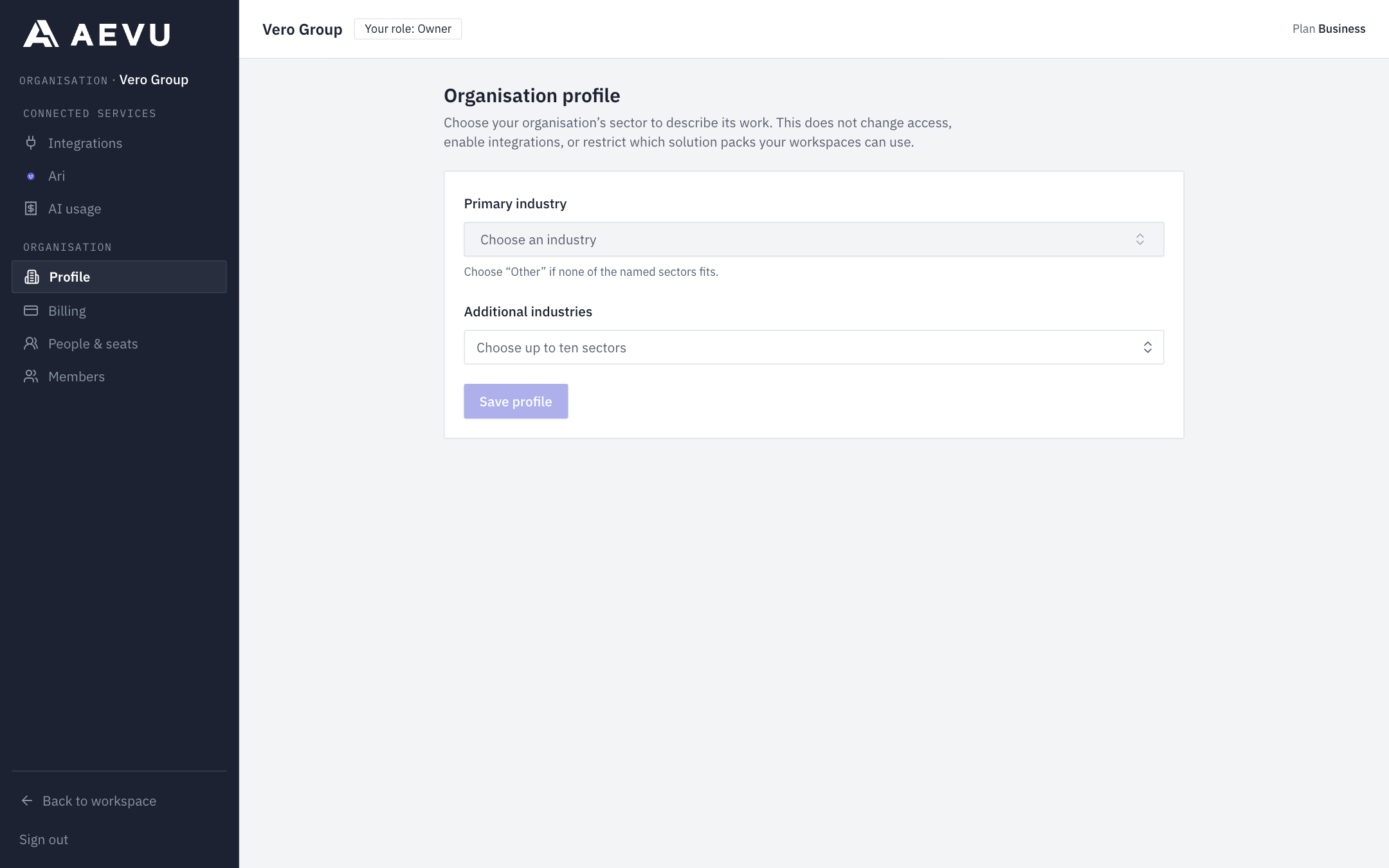 Organization profile